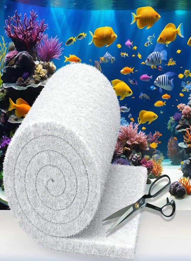 Demiwise خيط فلتر حوض السمك 12 × 144 بوصة، يُقص حسب مقاس فلتر حوض السمك، وسادة فلتر مزدوجة الكثافة، لفة وسائط فلتر البركة، ماء نقي للمياه العذبة والمالحة، آمن للأسماك والشعاب المرجانية والسلاحف - Image 1